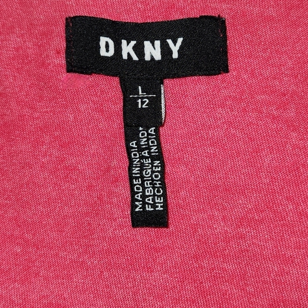 DKNY NYC Skyline Logo Short Sleeve Shirt Pink Silver Glitter - Picture 4 of 4